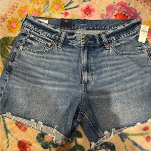 NWT Gap Low Stride Denim Shorts Frayed 12 Tall